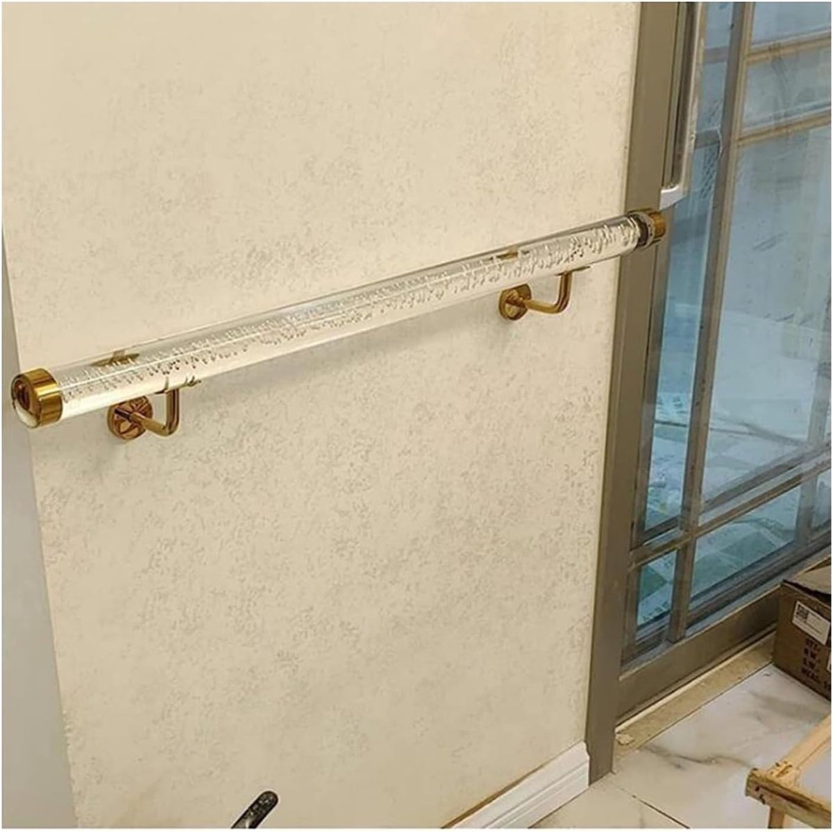 Acryl Leuning - Trap Handgreep - Veilig Traplopen - Stevige Beugels - 80 cm - Goud