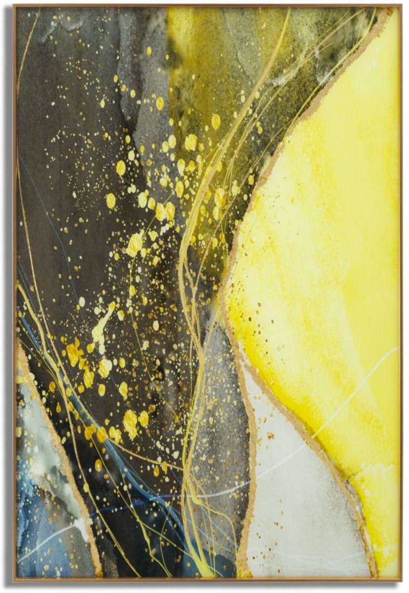 Mauro Ferretti Wanddecoratie Glass Wall Panel With Frame Sunny 80×3,5×120 cm Multicolor