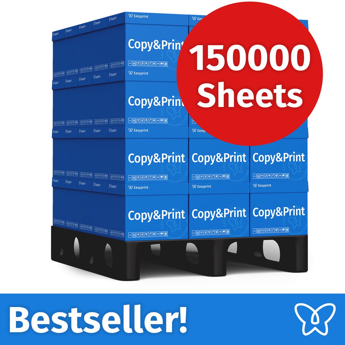 Easyprint Printerpapier kopieerpapier 150000 vellen 60 x 2.500 A4 premium wit testwinnaar PEFC