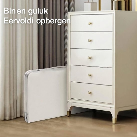 Klaptafel Opvouwbaar - Bedtafel Laptop - Buiten Gebruik - Verstelbaar Lichtgewicht - 60x40 cm - Wit — afbeelding 4