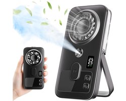 Handheld Misting Fan - Oplaadbare draagbare persoonlijke koelventilator met 4 snelheden en waterspray, stille lichtgewicht mini handventilator voor reizen, thuis kantoor, buiten en strand