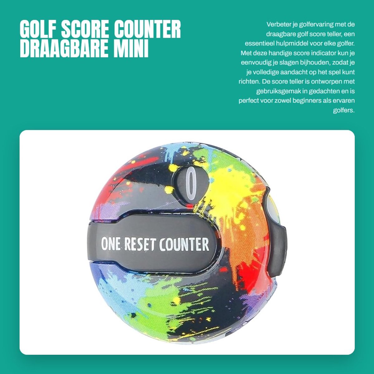Dailygoods- Golf Score Counter Draagbaar - Golf Slagenteller - 1-12 Telintervallen - Snelle Nulfunctie - Lichtgewicht - ABS Materiaal - Golf Teller