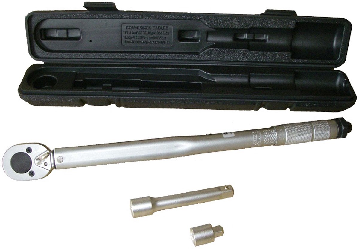 Stahlkaiser Momentsleutel 1/2'' 42-210NM + verlengstuk + Verloop 3/8''