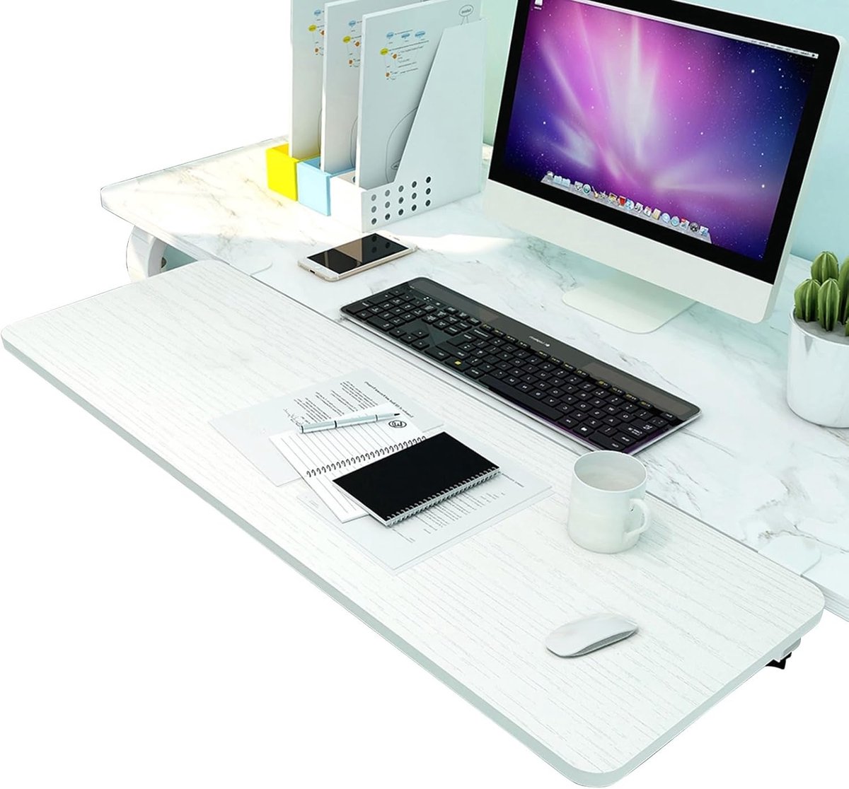 Opvouwbare lade - Bureauverlenger armsteun - Comfortabel werken - Klembevestiging zonder boren - 55/65/75x25cm - Diverse kleuren