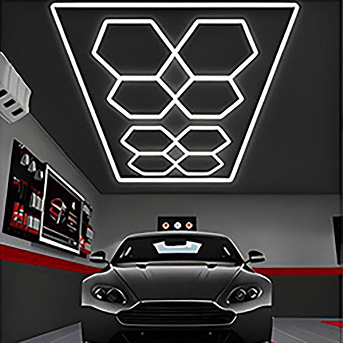 Zeshoekige LED Lamp - Honingraat Verlichting - Werkplaats Verlichten - Water- en Stofbestendig - 8 HEX - Wit