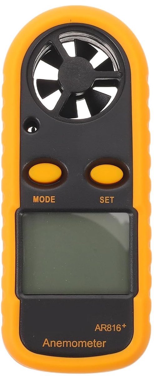 Digitale Anemometer - Mini Windmeter - Outdoor Activiteiten - Nauwkeurige Temperatuurmeting - 10 x 10 x 4 cm - Zwart
