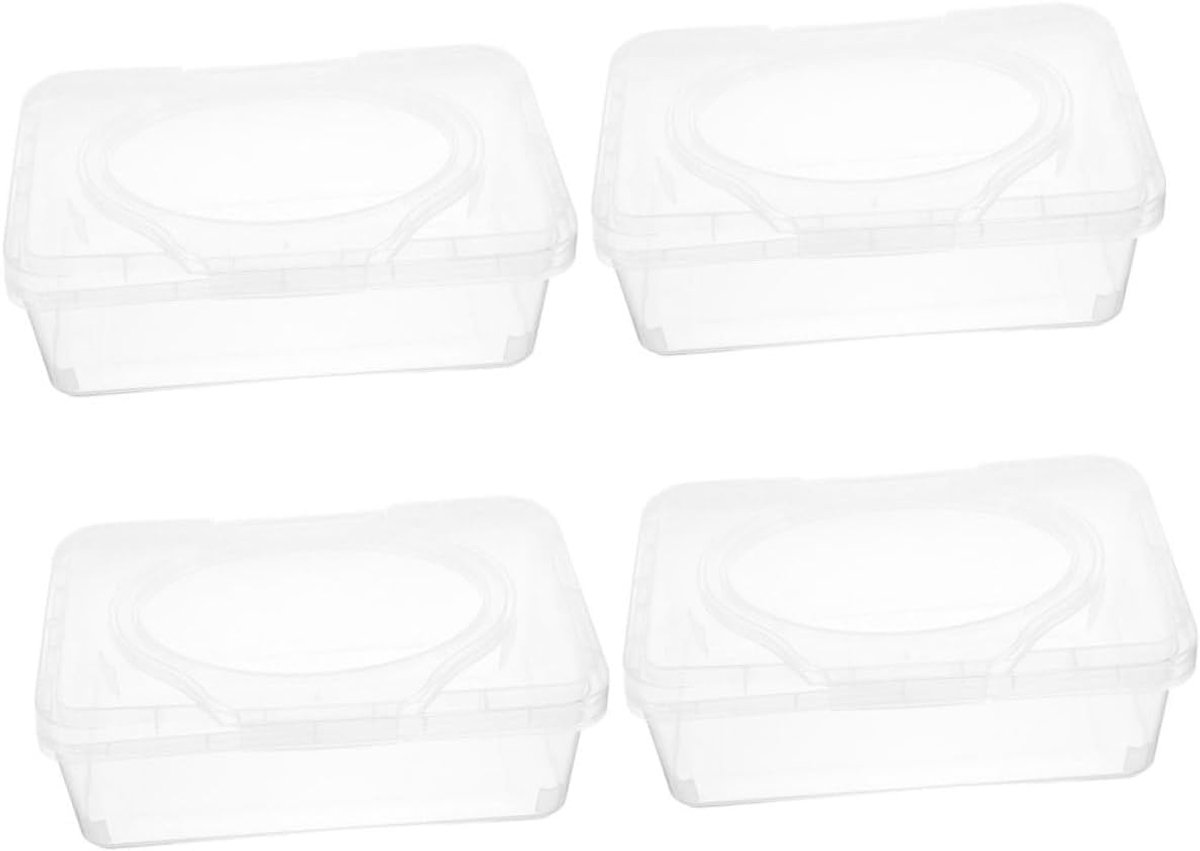 Babydoekjes Dispenser - Doekjeshouder Navulbaar - Draagbaar Op Reis - Stevig PP Materiaal - 19.5x12.5x7.5CM - Transparant