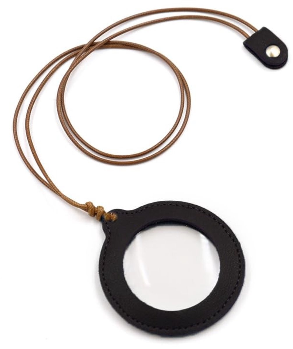 Dailygoods - ARFUKA Vergrootglas 10x vergroting leesloep kleine handloep met koord voor leeshulp & vergrotingshulp, zwart