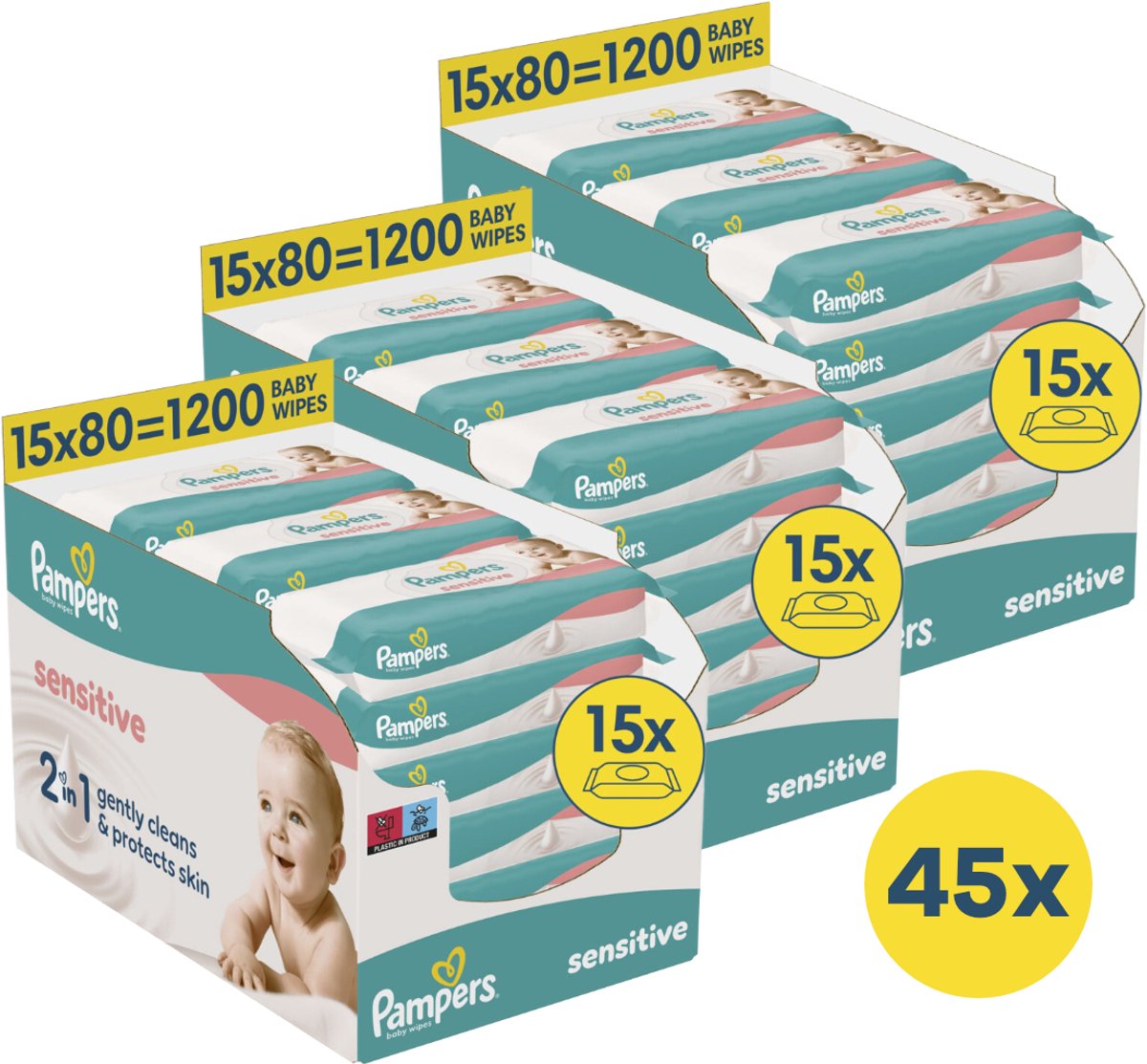Pampers Sensitive billendoekjes | 3600 stuks