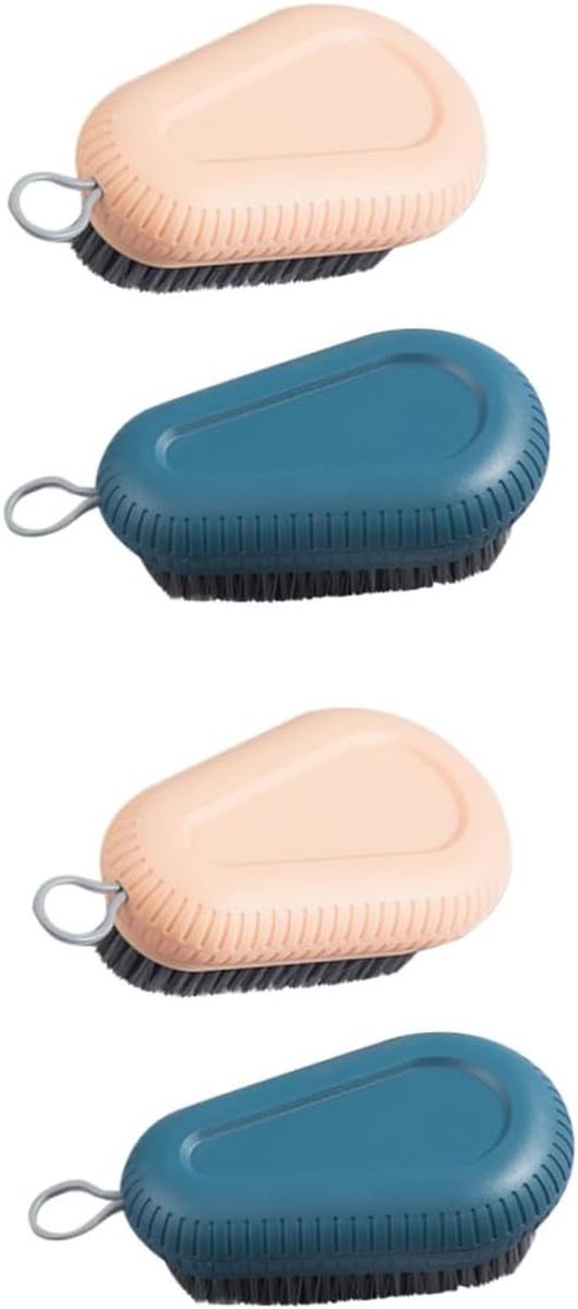 Schoonmaakborstels Set - Kledingborstels - Kleding Wassen - Lichtgewicht Ontwerp - 4 Stuks - Roze Blauw