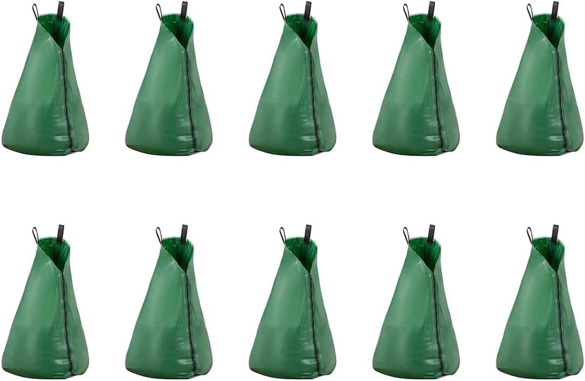 Waterzak Bomen - Druppelirrigatie Zak - Gezonde Groei - Langzame Afgifte - 75 Liter 10 Stuks - Hunter Groen