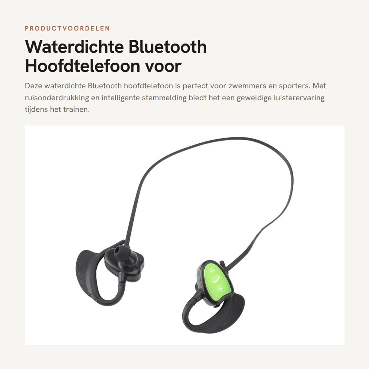 Dailygoods - Waterdichte Bluetooth Hoofdtelefoon voor Sport