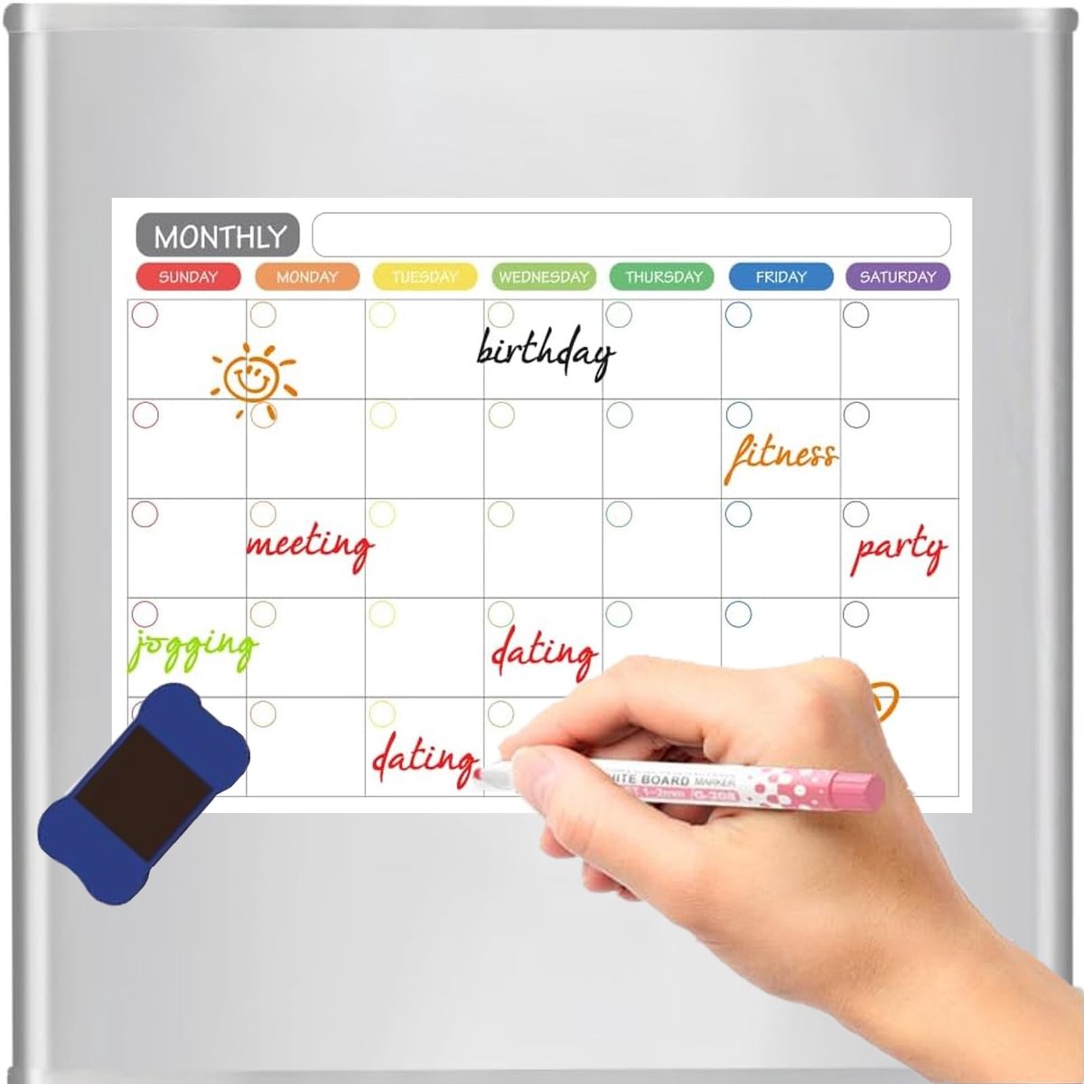 Dailygoods- Lesrooster Magnetisch - Afwasbaar - Weekplanner - Uurschema - Planningshulp - 28 cm x 21 cm