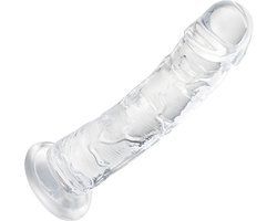 Humery - Realistische Transparante Siliconen Dildo met Zuignap - 22 cm - Maat L - Dildo's - Sex Toy voor Vrouwen en Mannen