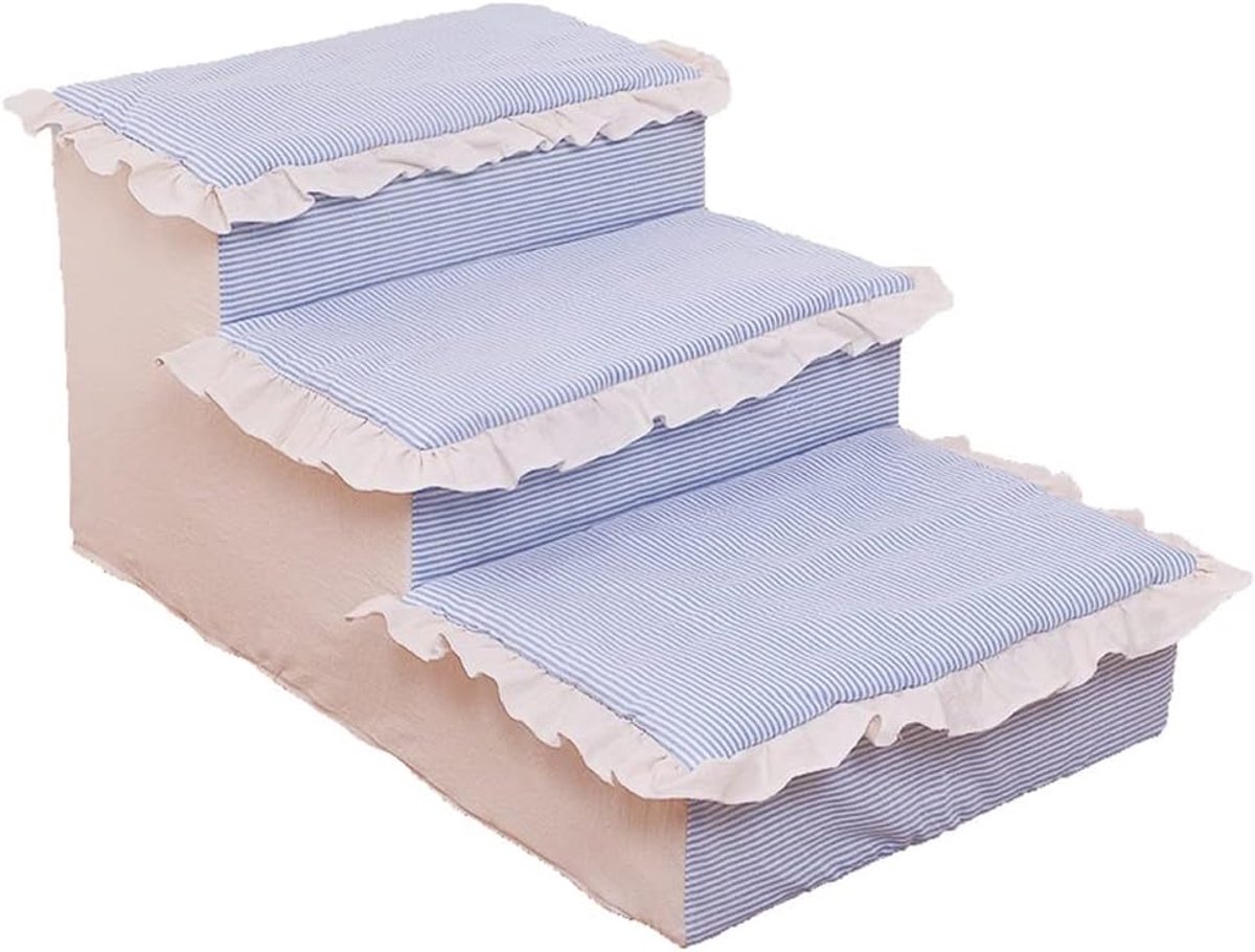 Huisdierentrap 3 Treden - Hondentrap Kattentrap - Huisdieren Hulp - Schuim Gevuld - 65 x 40 x 30 cm