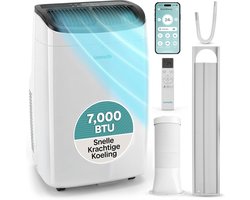 Mobiele airco 7000 BTU – Met WiFi en app – Ontvochtiger – Ventilator – Inclusief raamkit