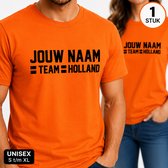 Oranje Voetbalshirt - Jouw Naam Team Holland (Zwart) Maat S - WK 2026 - Gepersonaliseerd met naam - Oranje Shirt Holland - Voetbal - Nederlands Elftal - WK Voetbal Shirt