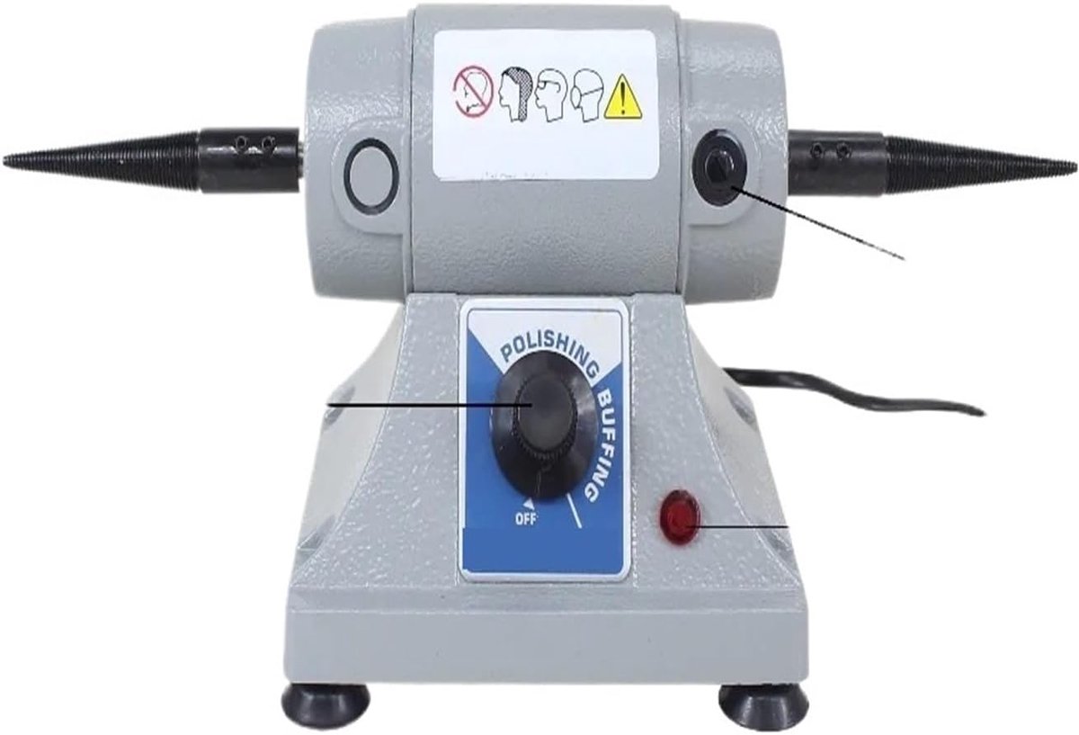 Mini Draaibank - Polijstmachine Juweliers - Sieraden Polijsten - Instelbare Snelheid - 3" Schijven - One Color