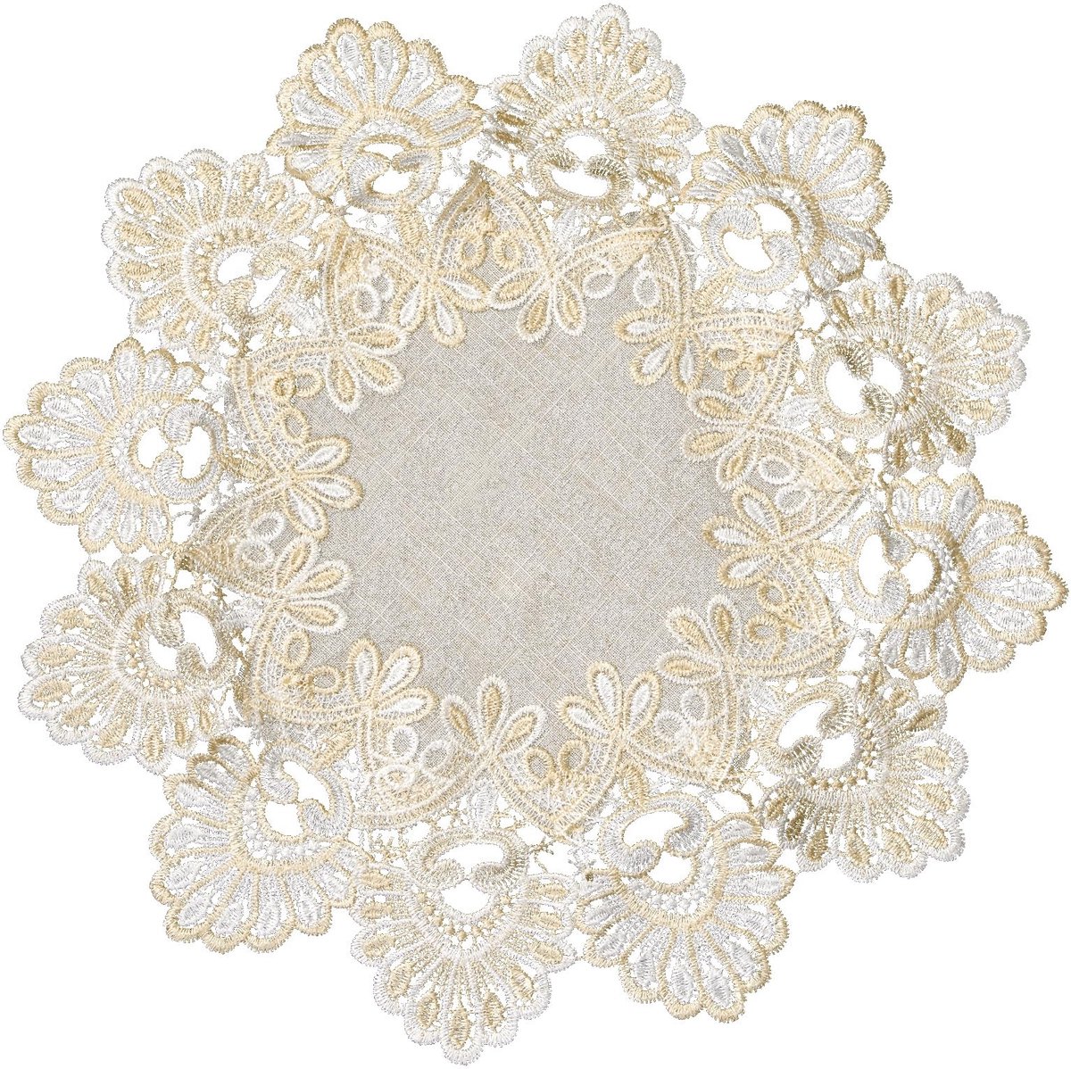 NTH products- Tafelkleed Rond 40 cm - Kanten Rand - Geborduurd - Decoratief - Hoogwaardig Linnen - Elegant Design - Tafelmat