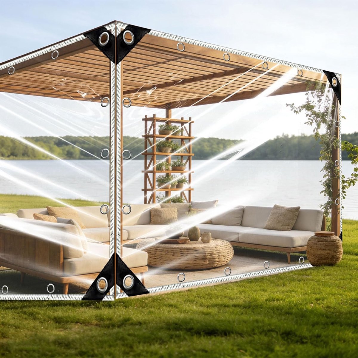 Transparant Zeil - Afdekzeil Waterdicht - Buiten Beschermen - 99% Lichtdoorlatend - 1.1 x 1.6 m - Wit
