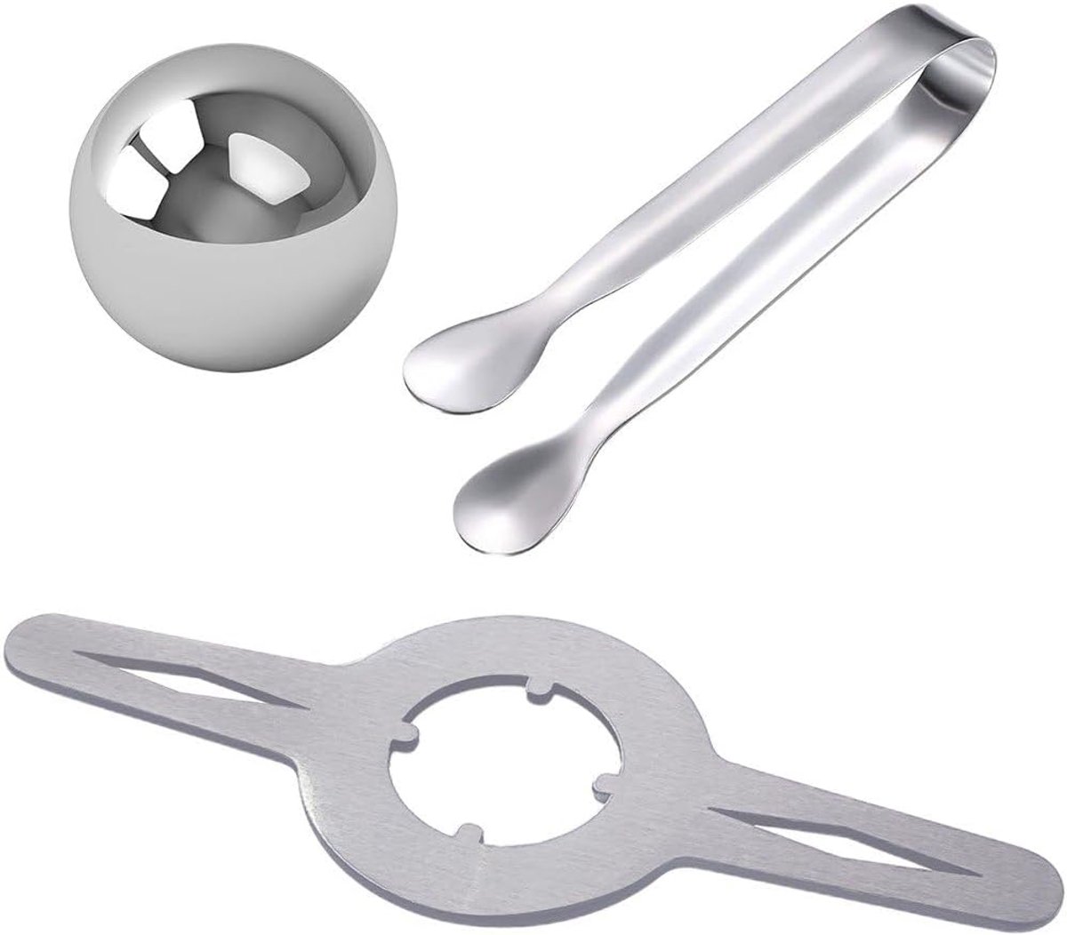 Koffie Koeling Tool - IJsbal Houder - Koffie Smaak Verbeteren - Roestvrij Staal - 3.8 cm Bal - Zilver