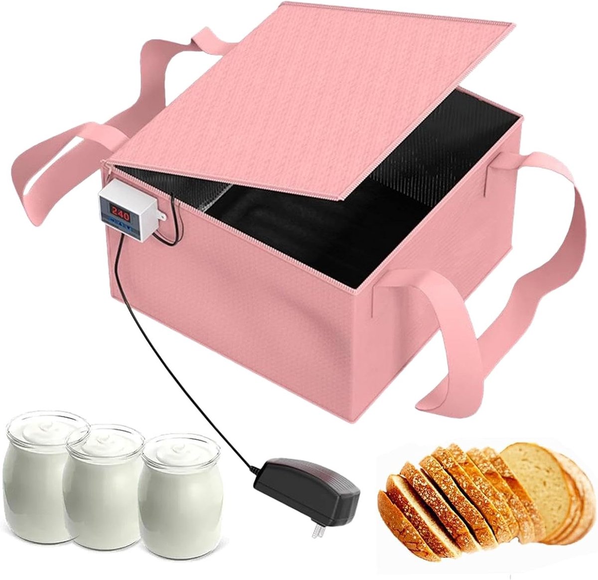 Rijskast Brood - Deeg Gisting - Brood Bakken - Nauwkeurige Temperatuur - 30x29x19 cm - Grijs