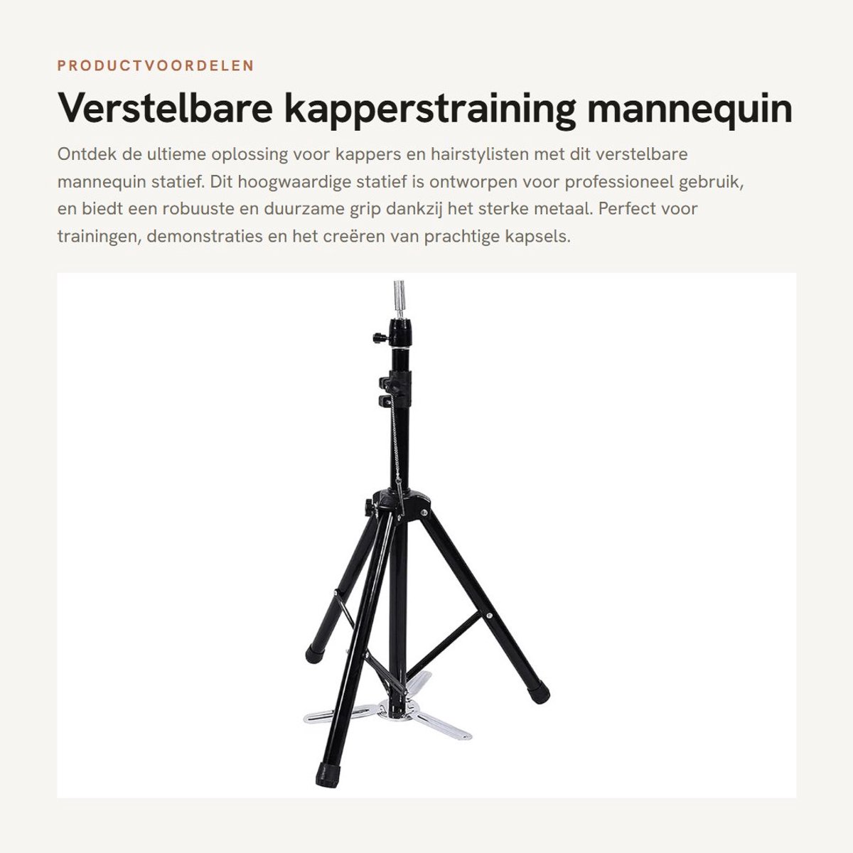 Dailygoods- Mannequin Hoofd Verstelbaar - Kappersstatief - Robuust - Duurzaam - Hoogwaardig Metaal - Comfortabel Gereedschap - Kappersstand