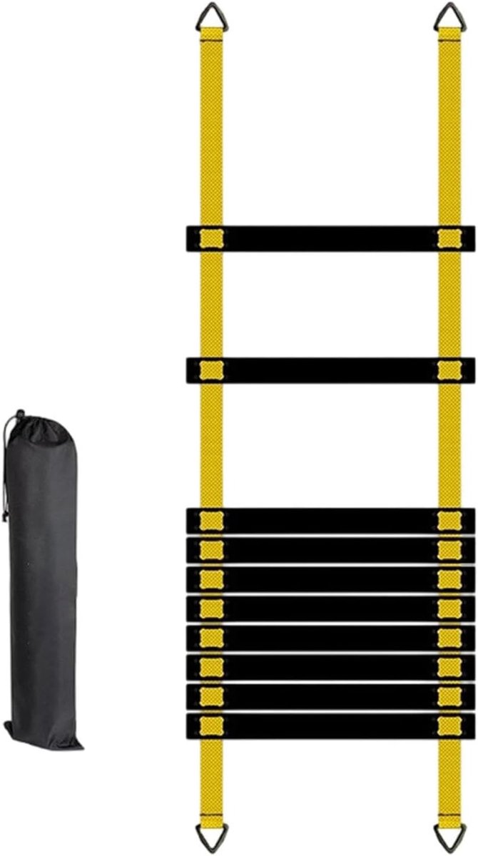 Behendigheidsladder Set - Voetbal Training - Coördinatie Verbeteren - Duurzaam PP Nylon - 5 Meter Lengte - Geel