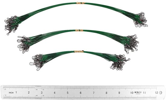 Visdraad - Anti-Bite - Rvs - Trace Leaders - Vissen - Leiders - Geschikt voor Hengelsport - Rood - Draad Lijn Leider met Rolling Swivels en Snaps 15/20/25Cm. — afbeelding 5