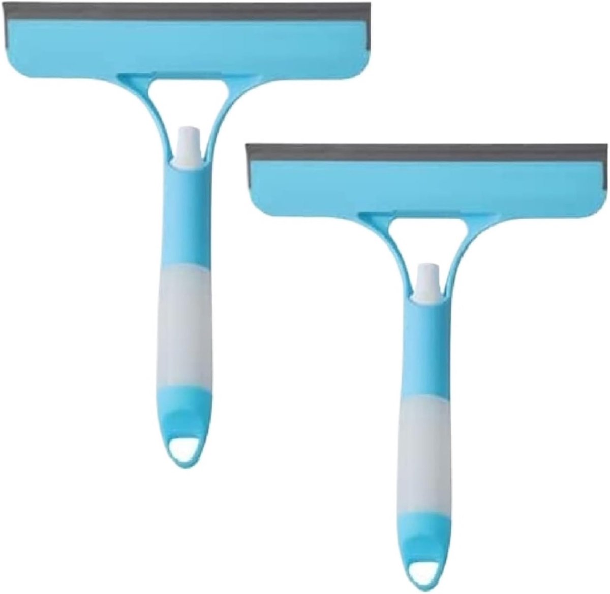 Glasreinigingswisser 2 stuks - Raamtrekker douchedeur - Streeploos Schoonmaken - 3-in-1 siliconen ontwerp - 21.5 x 25.7 cm - Blauw