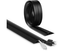 Dailygoods - IVEOPPE Kabelgoot, zelfklevend, flexibel, 3 m x 30 mm x 10 mm, kabelbescherming voor thuis, kantoor, school, magazijn (zwart)