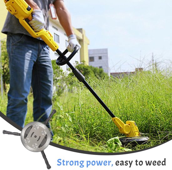 Dailygoods - Freeskop voor grassnijder - Professionele onkruidborstel - Hoogwaardige materialen - Roestvrij staal - Effectieve mosverwijdering - Gesch... van Dailygoods — afbeelding 3