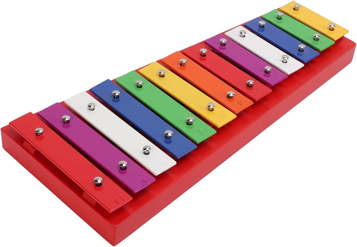 Kleurrijke Xylofoon - Muziekinstrument Kinderen - Muziek Leren Spelen - 13 Aluminium Tonen - 37 x 17 x 5 cm
