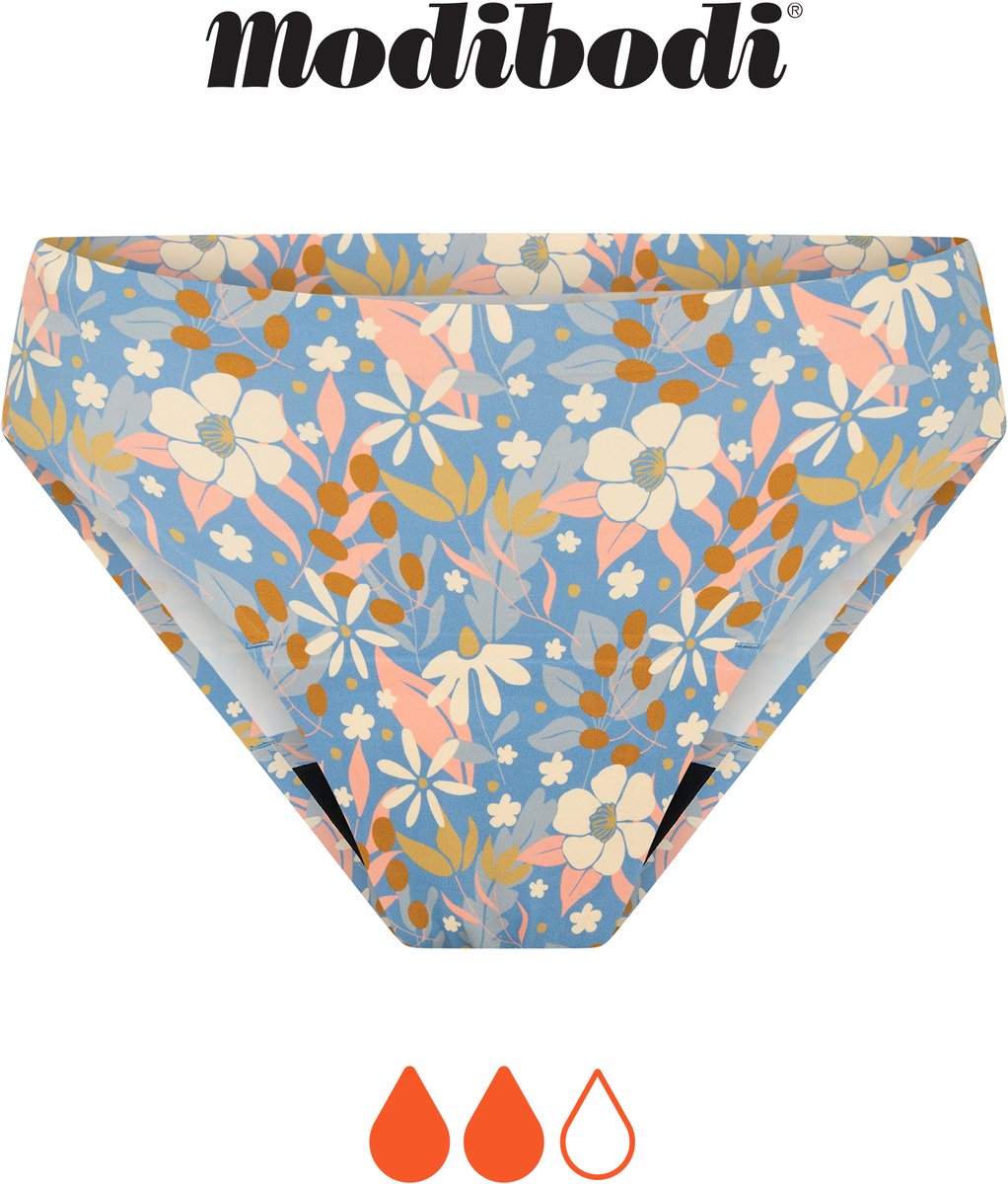 Modibodi Menstruatie Ondergoed Normaal Absorberend Naadloze Bikinislip Botanical Garden 40