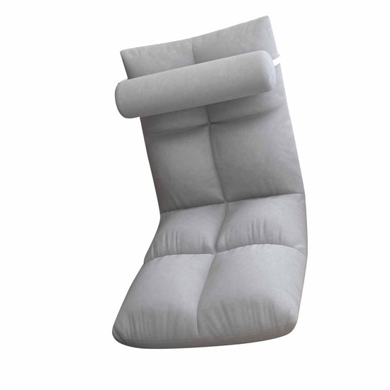 Dailygoods- Vloerstoel met Verstelbare Rugleuning - Opvouwbare Fauteuil - Comfortabele Gamingstoel - Voor Woonkamer/Lounge - Maximaal Gewicht 150 kg - Metaal/PP-katoen/Pluche van Dailygoods — afbeelding 4