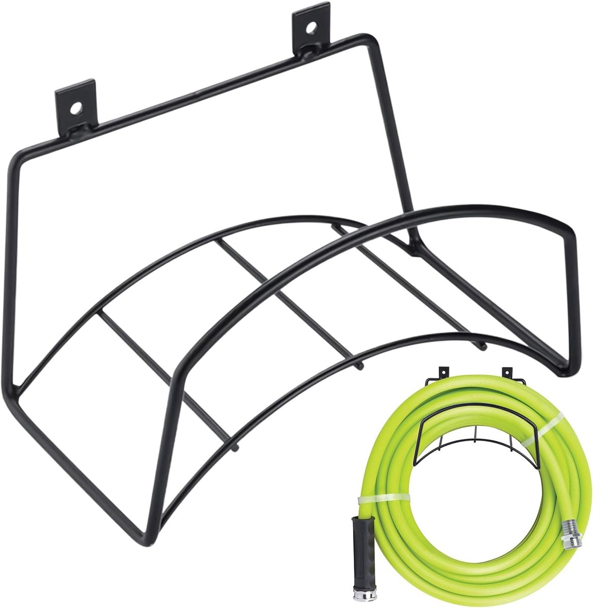 Tuinslanghouder - Slanghaspel - Tuin organiseren - Sterk stalen frame - 25 x 14 x 17 cm - Zwart