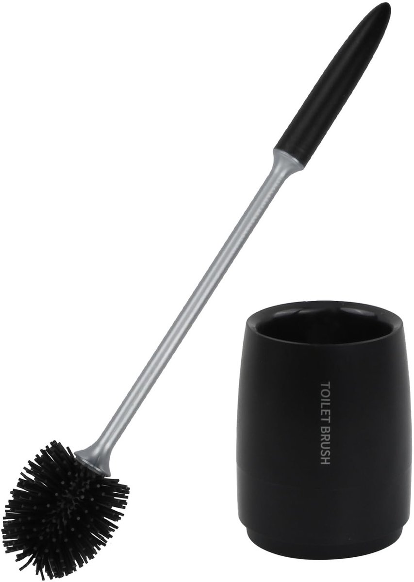 Dailygoods- Toiletborstel met Houder - Siliconen/WC-borstel - Duurzaam PP/TPR - Gemakkelijk te Reinigen - 46,8 x 10 x 10 cm - Voor Grondige Reiniging - Wc-reiniger