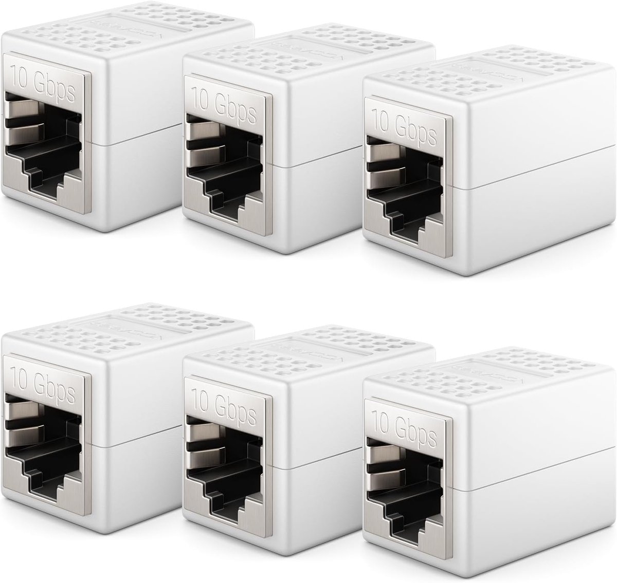 6x RJ45 Netwerkkabel Verlengstuk (10 Gbit/s) LAN Adapter voor Cat8 t/m Cat5e Kabel