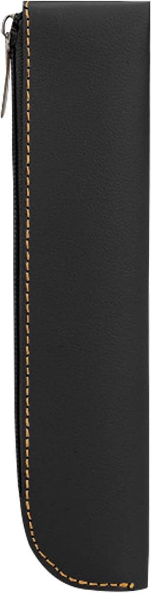 Leren Pennenzak - Dun Etui - School Spullen - Draagbaar Ontwerp - 20x4x1 cm - Zwart