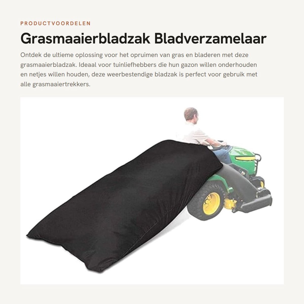 Dailygoods- Grasmaaierbladzak Weerbestendig - 210D Oxford Stof - Herbruikbaar - Bladverzamelaar - Grasopvangzak - 96,1x55,9 cm