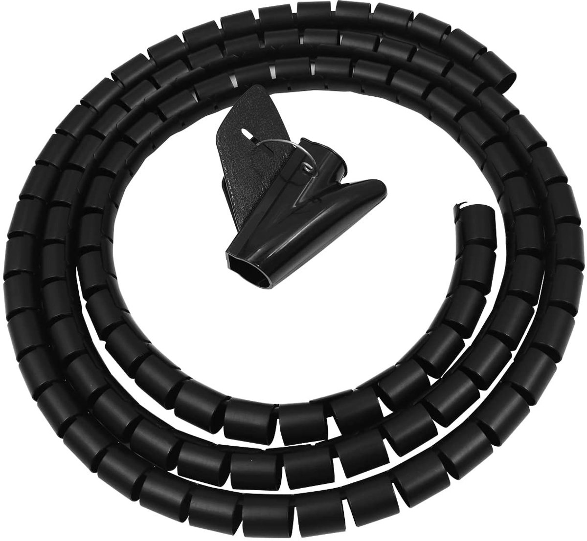 Dailygoods - Kabelbeheer - Spiraal Kabelklem - Flexibel en Veilig - Zwart - Kabel Organizer - Ideaal voor Thuis en Kantoor - 22mm 2M