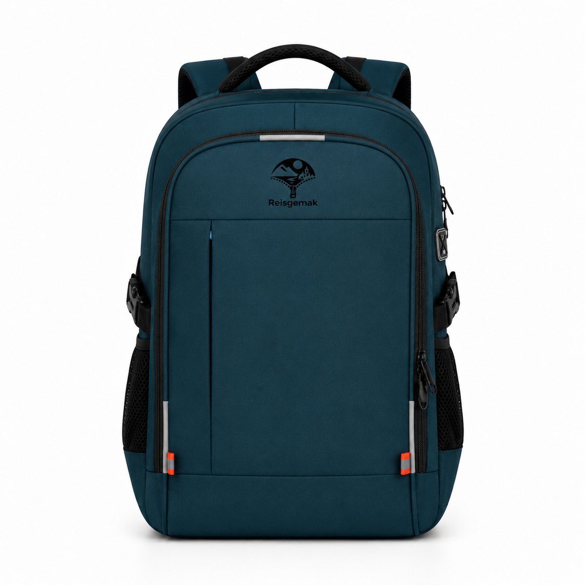Reisgemak Laptop Rugzak tot 17 inch - USB en Reflectie - Petrol