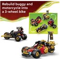 LEGO Ninjago speelgoed: de buggy en motor kunnen worden omgebouwd tot een driewieler.