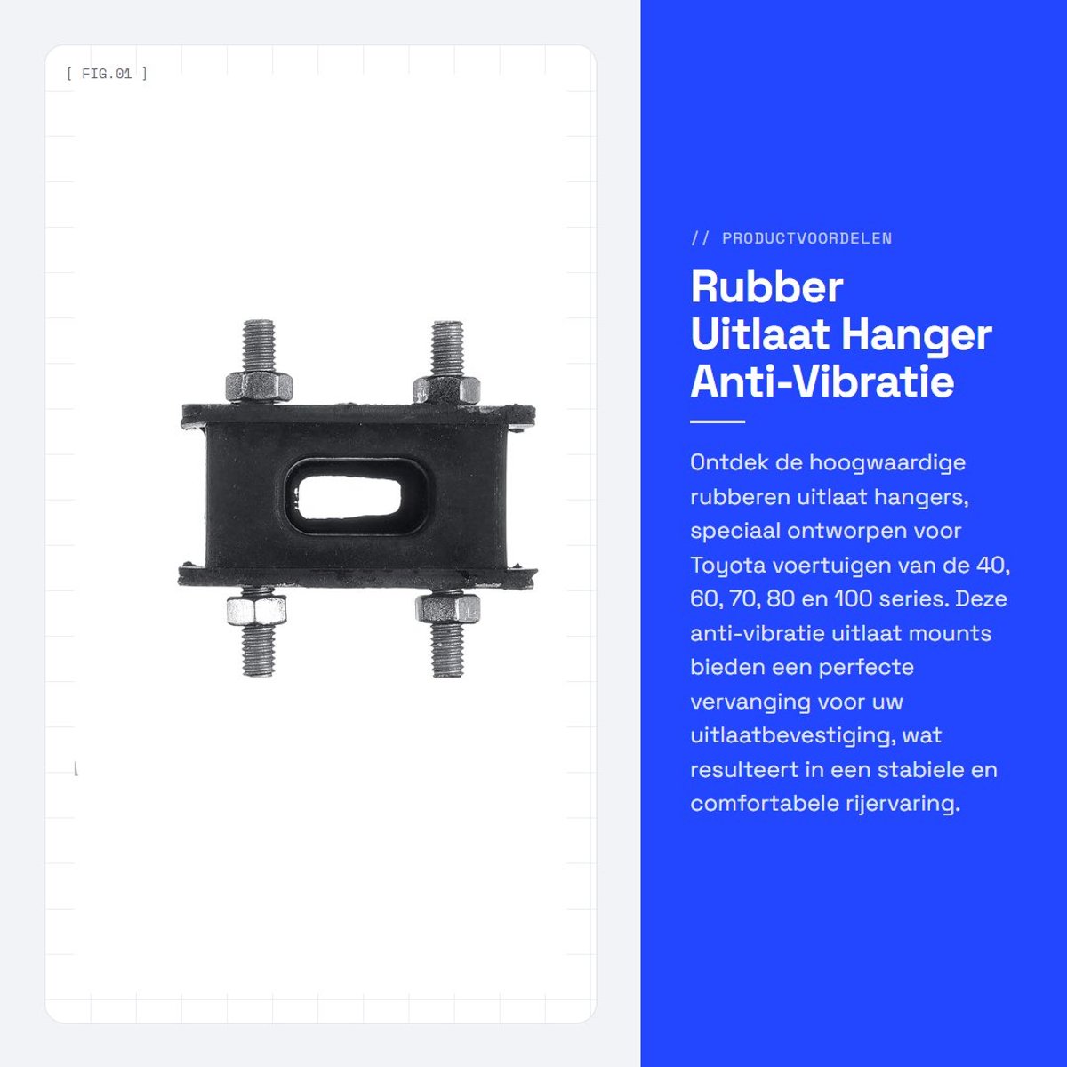 Dailygoods- Uitlaatsteun 3x - Rubber - Antivibratie - Vervangingssteun - Geschikt voor Toyota 40/60/70/80/100 Series - Eenvoudige installatie - Uitlaatbeugel