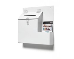 Deflecto Actiebox met gleuf en slot Wit (b x h x d) 35.5 x 36 x 9 cm 1 stuk(s)