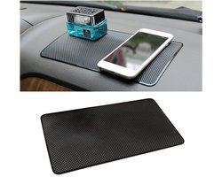 Dailygoods- Antislipmat voor Dashboard - Antislipmat voor Mobiele Telefoons - Antislipmat voor Sleutels - Zwart PU Materiaal - 27 cm x 15 cm - Super Hechtend - Dashboardmat
