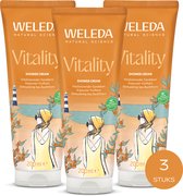 WELEDA Vitality Douchecrème - 3 x 200ml - Voordeelverpakking - Geur Van Grapefruit & Mandarijn - Reinigt Mild & Droogt Niet Uit - 100% Natuurlijke Ingrediënten - 600 ml