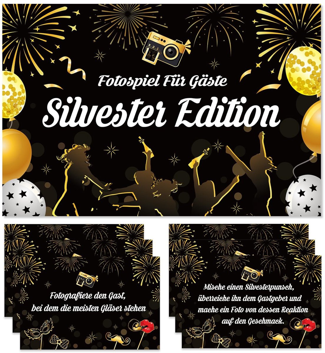 Dailygoods- Fototaken 50 Stuks - Grappig Spel voor Oudejaarsavond