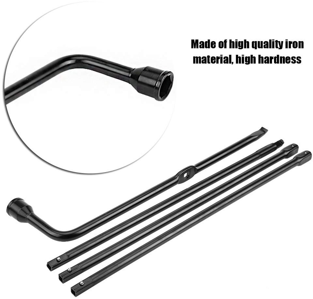 Dailygoods- Reservewielmoersleutel Super Duty - Moersleutelset - Handgreepset - Geschikt voor F-450/F-550 2008-2016 - Inclusief leren beschermhoes - Materiaal: ijzer - Moersleutel