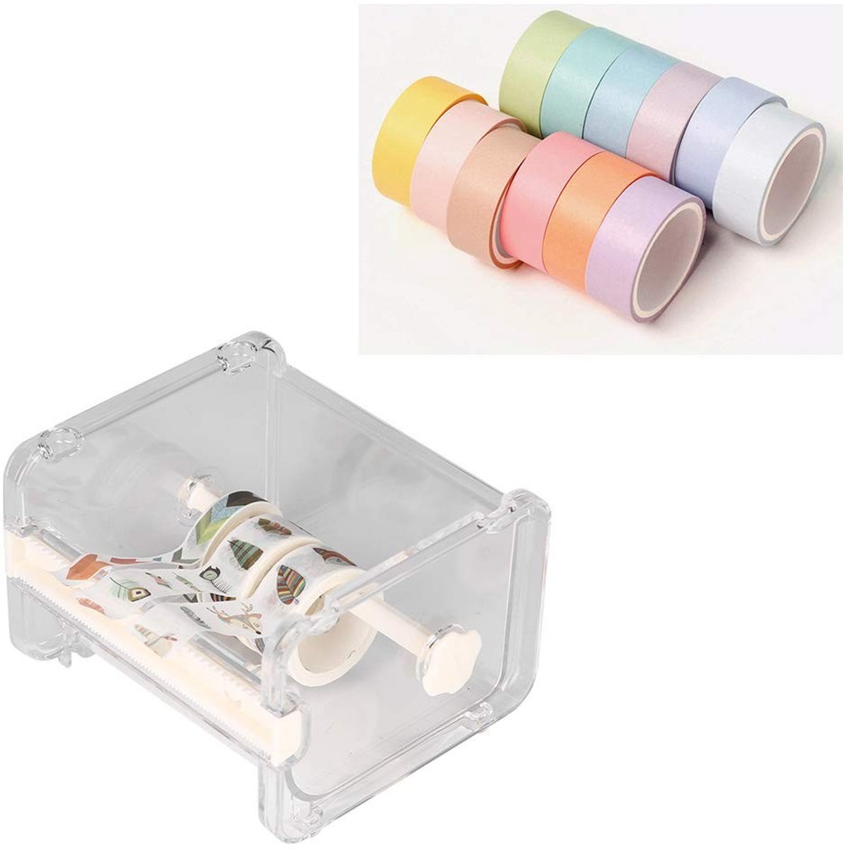 Dailygoods- Tapedispenser 2-in-1 Ontwerp - Tape Houder - Tapesnijder - Antislip - Duurzaam - Snelle Bediening - Tapehouder